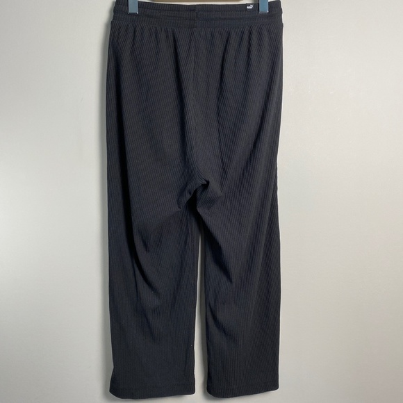 PUMA Women's Black Ribbed High Waist Modern Basics Wide Leg Pant Size Small - Picture 5 of 15